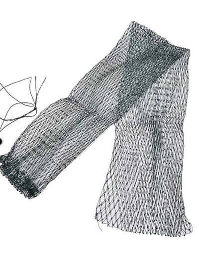 1pc nylon foldable fishing net fish pot trap fishing net creel simple fish guard flat bottom beam mouth length 1 meter