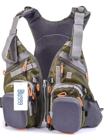Blusea Fishing Vest General Size Multi Function Adjustable Mesh Vest With Mutil-Pocket Outdoor Fishing Vest Jacket
