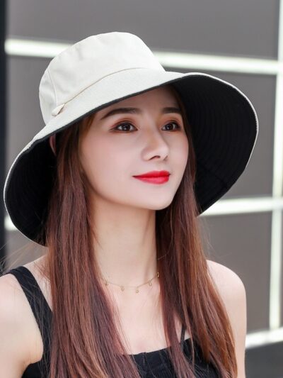 Ladies Wide Brim Bucket Hat