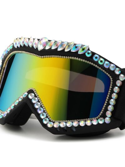 Luxury Rhinestone Snow Goggles